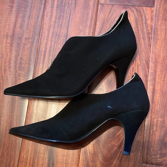 BCBGMaxazria black suede booties 10 - Picture 3 of 7